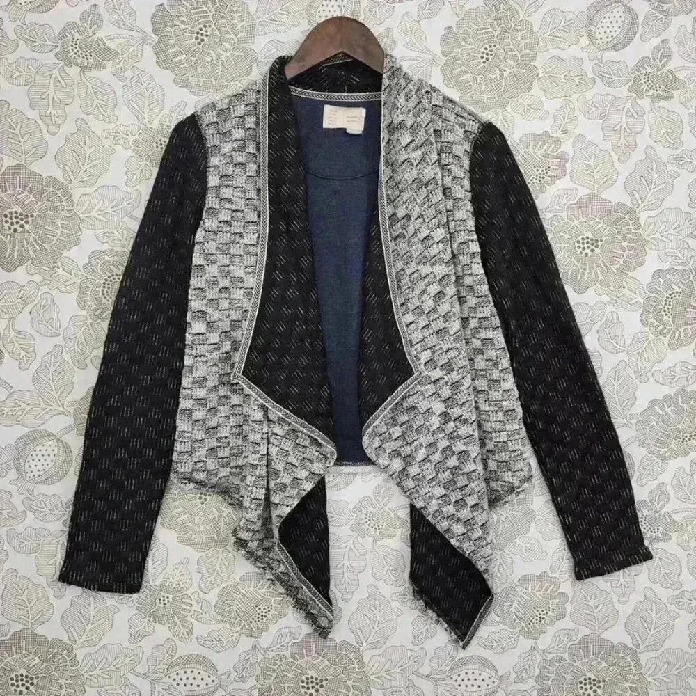 Anthropologie Saturday Sunday Open Front Knit Cardigan Sweater Waterfall Womens